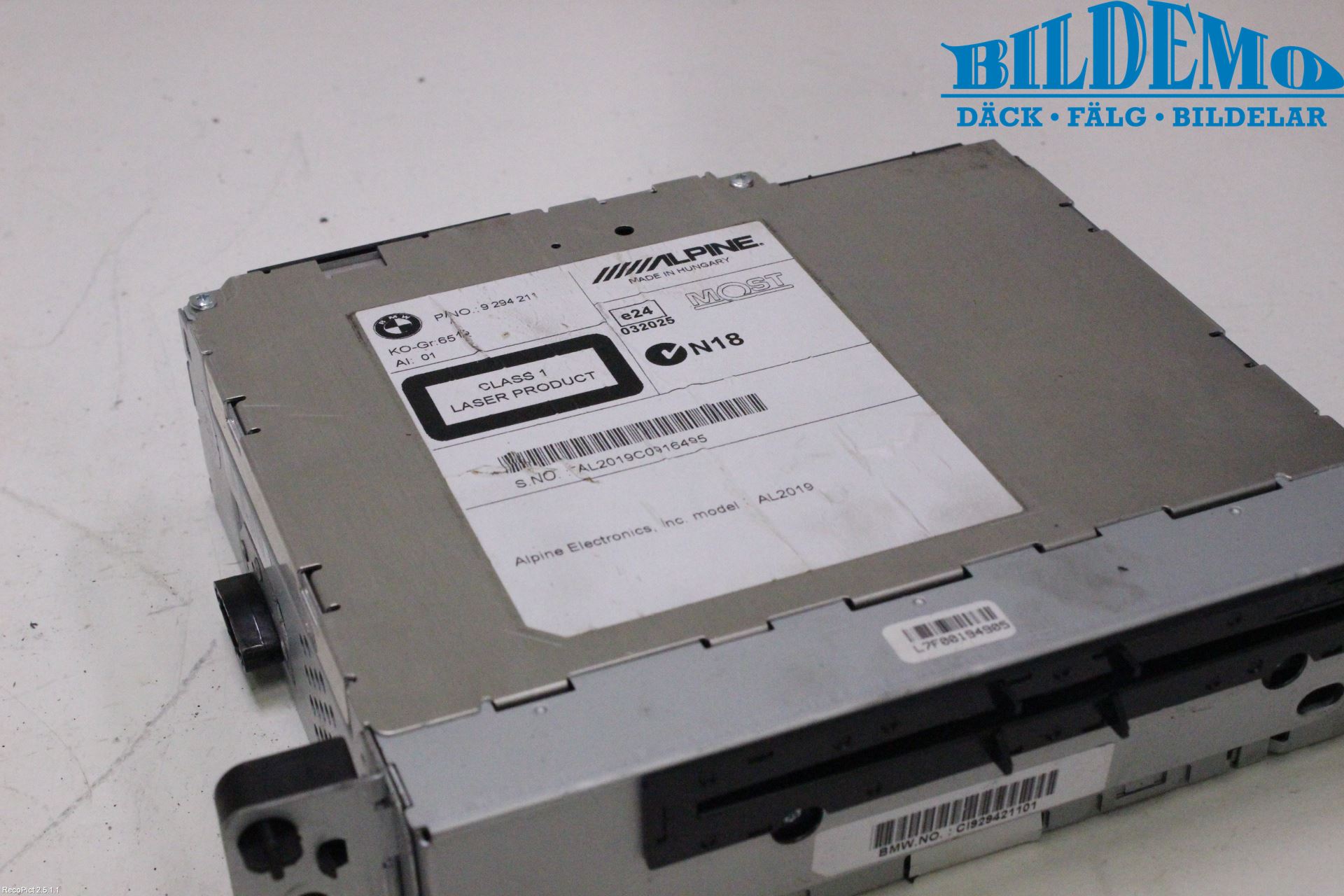 BMW 5 F10/F11/F18 09-17 Stereo Radio Med Cd