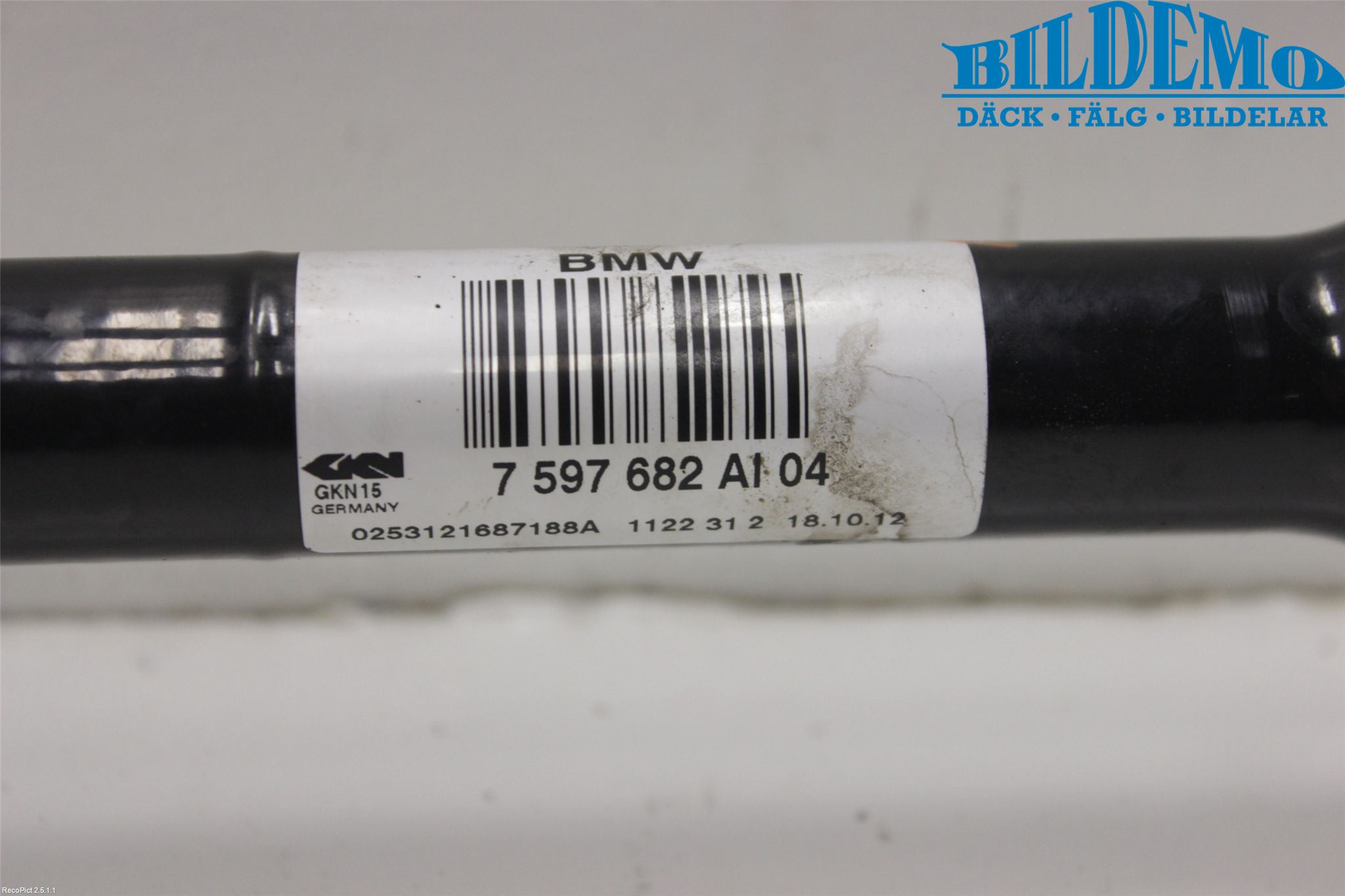 BMW 3 F30/F31/F80 12-19 Drivaksel Bak Kompl Høyre