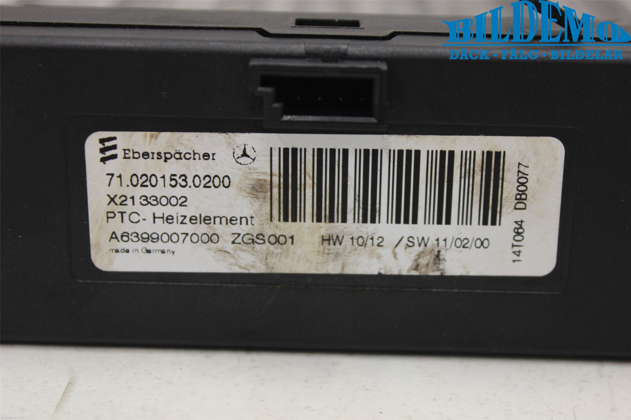 Mercedes-Benz MB VITO/VIANO (W639) 04-14 Varmeapparat Ekstra (Bak)