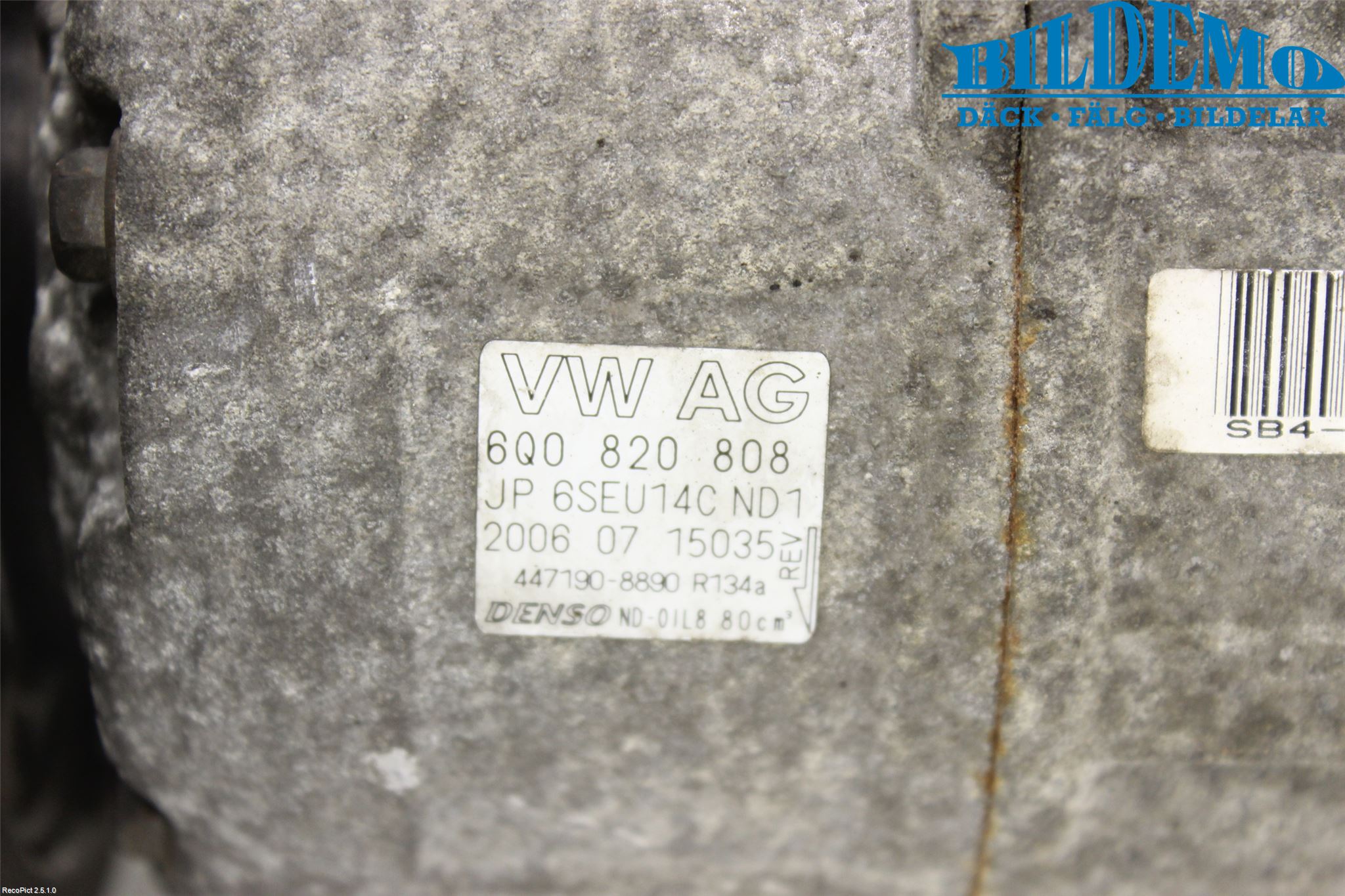 Volkswagen VW POLO 05-09 Varme Ac Kompressor