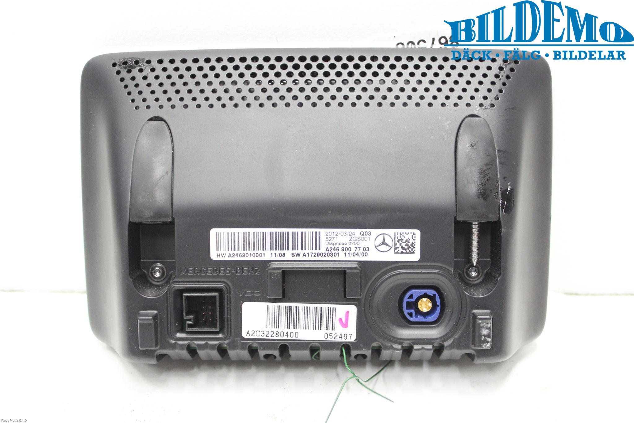Mercedes-Benz MB B-KLASS (W246/W242) 12-19 Instr Skjerm Dvd-Gps-Ac-Tlf