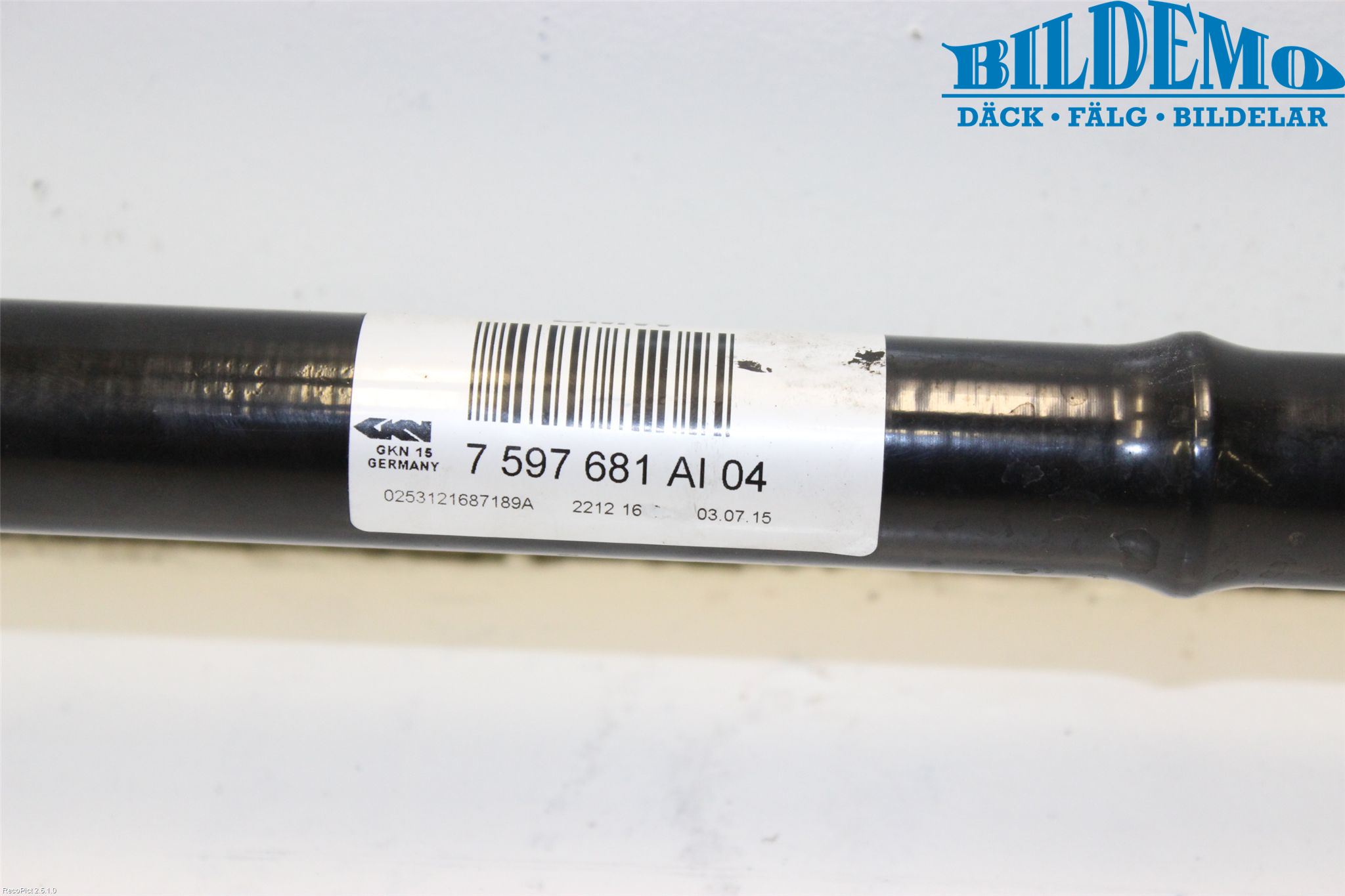 BMW 1 F20/F21 11-19 Drivaksel Bak Kompl Venstre