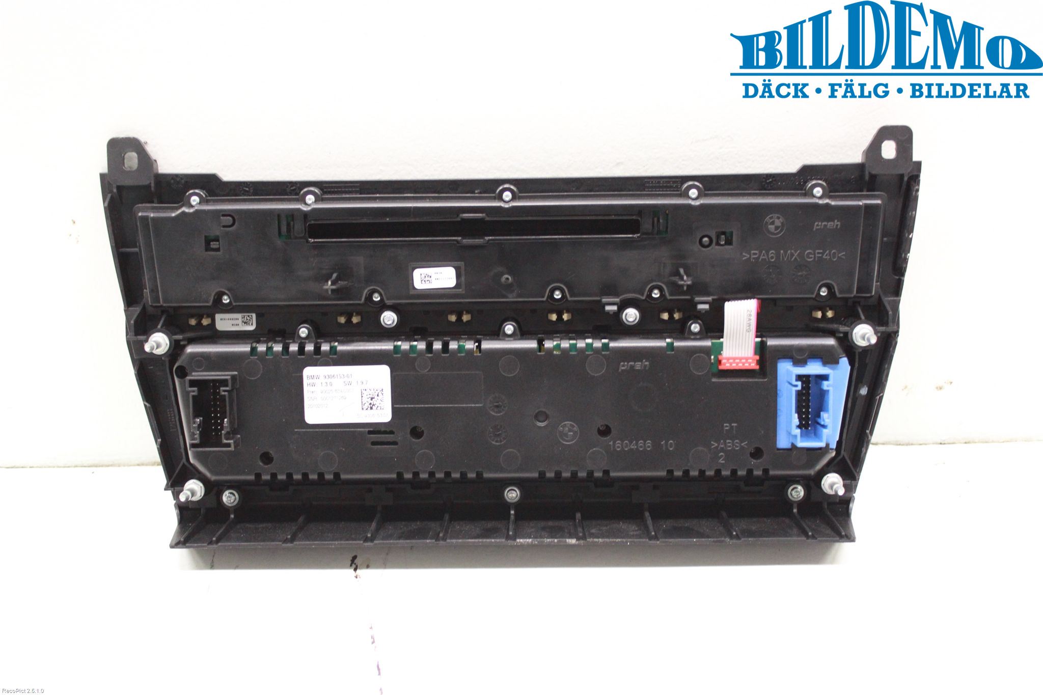 BMW 5 F10/F11/F18 09-17 Varme Ac Betjening-Display