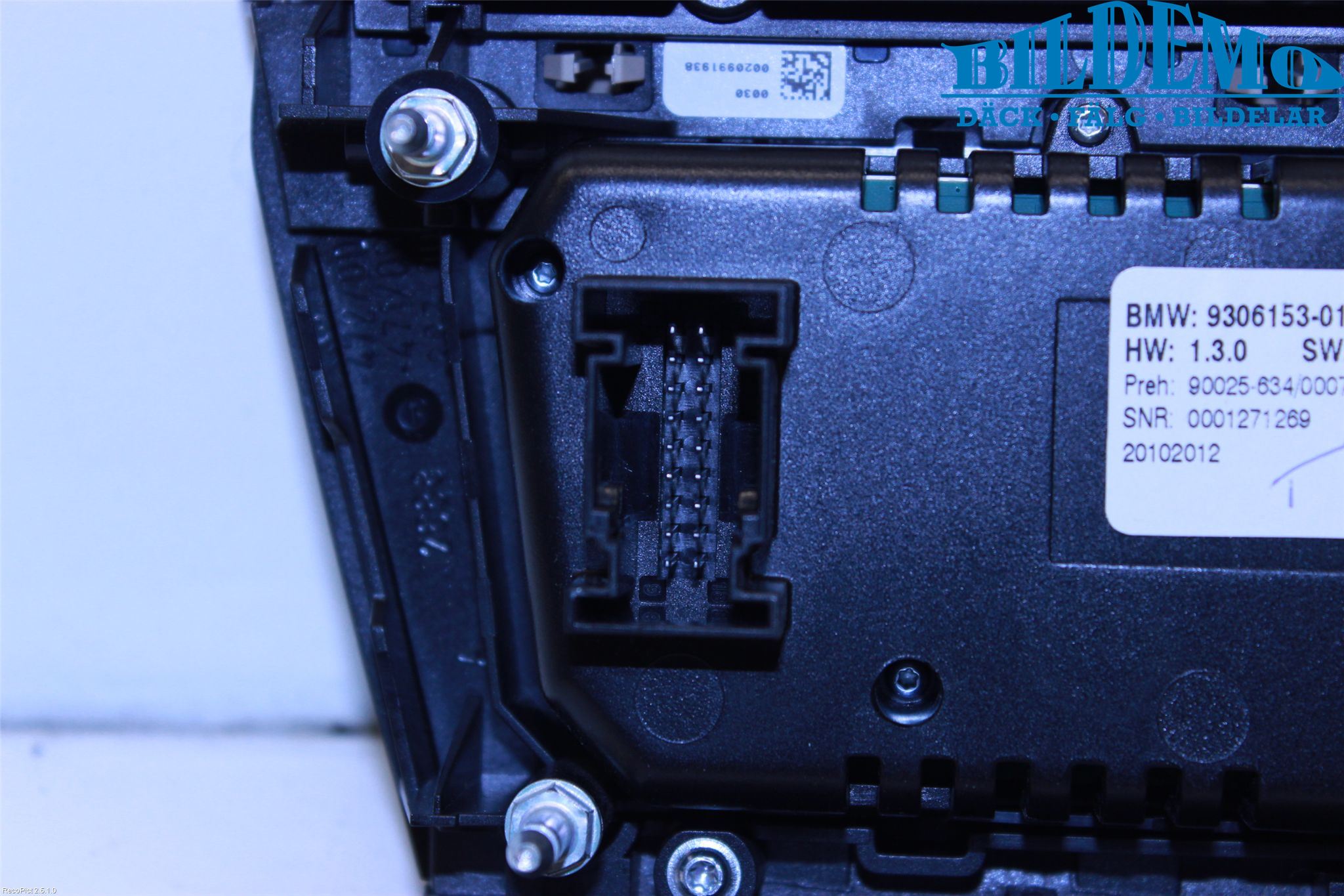 BMW 5 F10/F11/F18 09-17 Varme Ac Betjening-Display