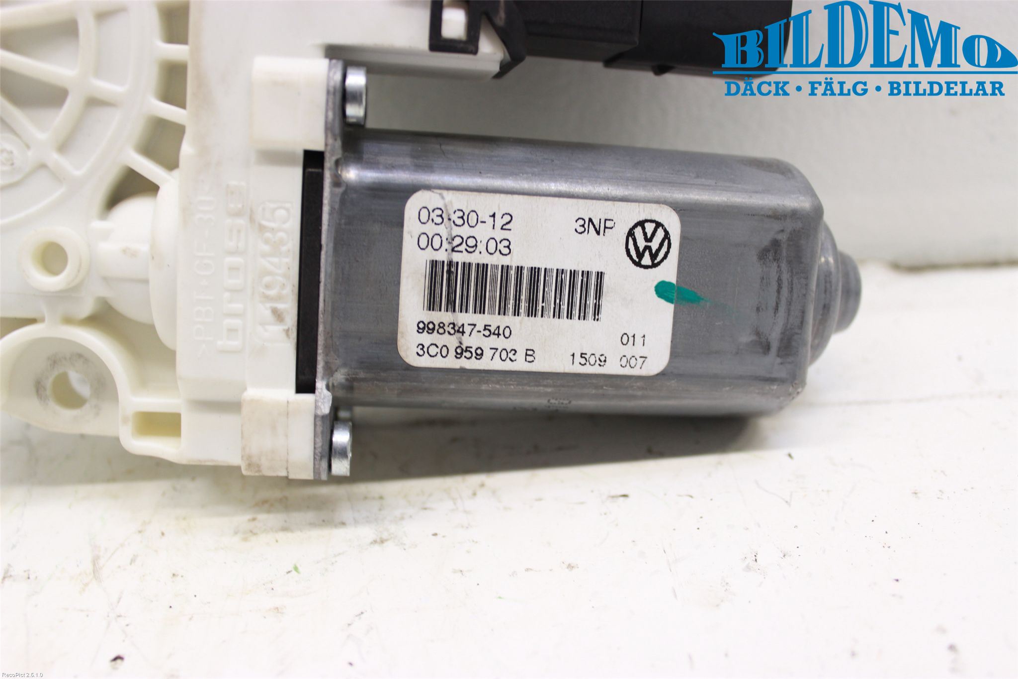 Volkswagen VW GOLF VI 09-13 Vindusheismotor