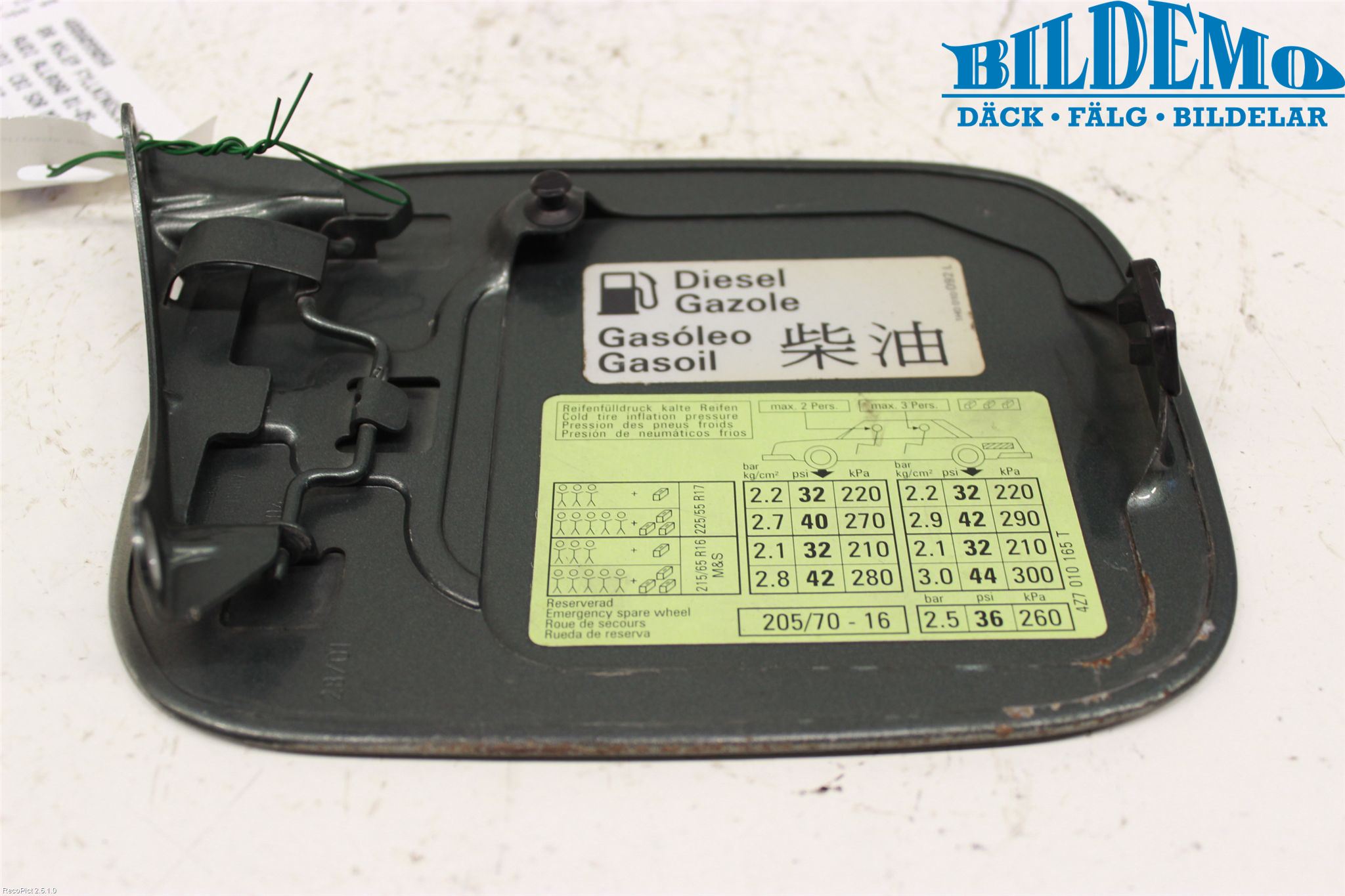 Audi ALLROAD 01-05 Drivstoff Tankluke