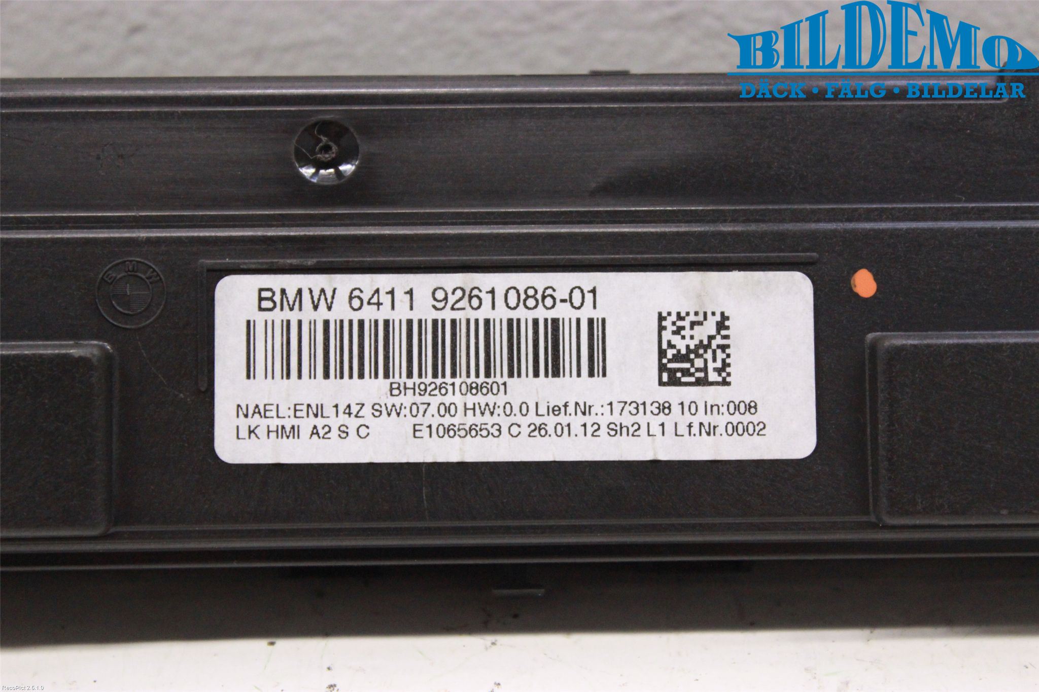 BMW 3 F30/F31/F80 12-19 Varme Ac Betjening-Display