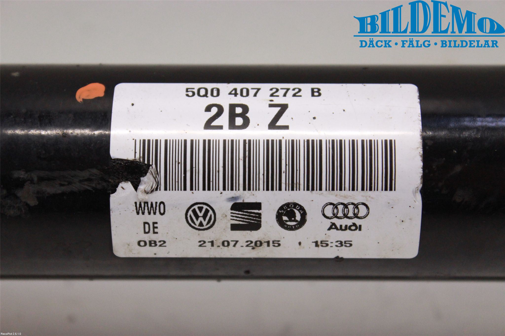 Volkswagen VW GOLF / E-GOLF VII 13-20 Drivaksel Foran Kompl Høyre