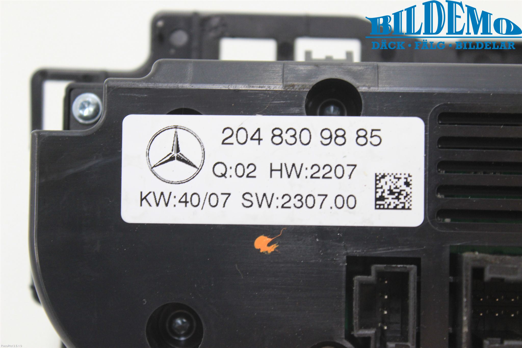 Mercedes-Benz MB C-KLASS (W204) 07-15 Varme Ac Betjening-Display