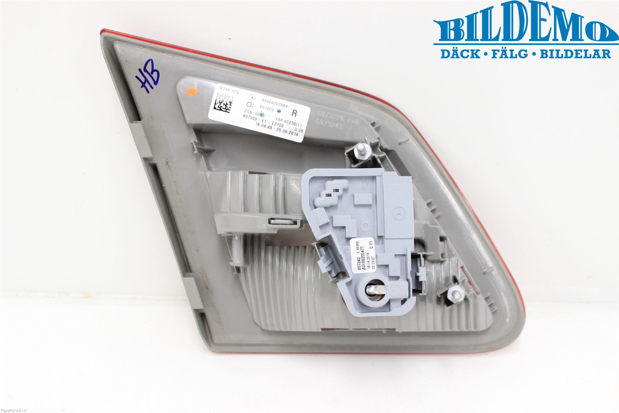 Mercedes-Benz MB B-KLASS (W246/W242) 12-19 Baklykt Høyre  På Luke(Indre)