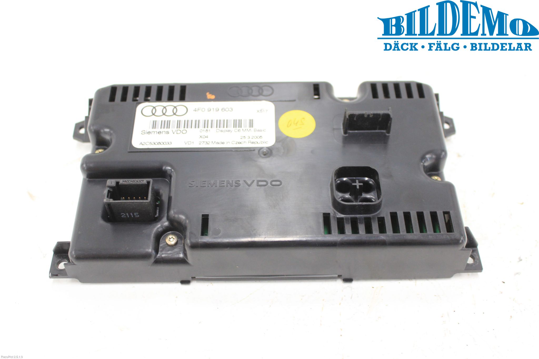 Audi A6/S6     05-11 Instr Skjerm Dvd-Gps-Ac-Tlf