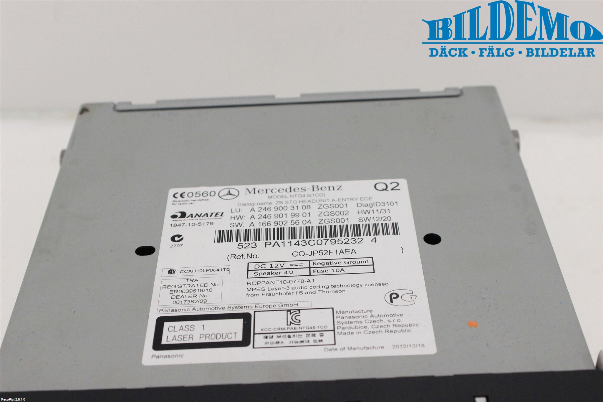 Mercedes-Benz MB A-KLASS (W176) 13-18 Stereo Radio Med Cd