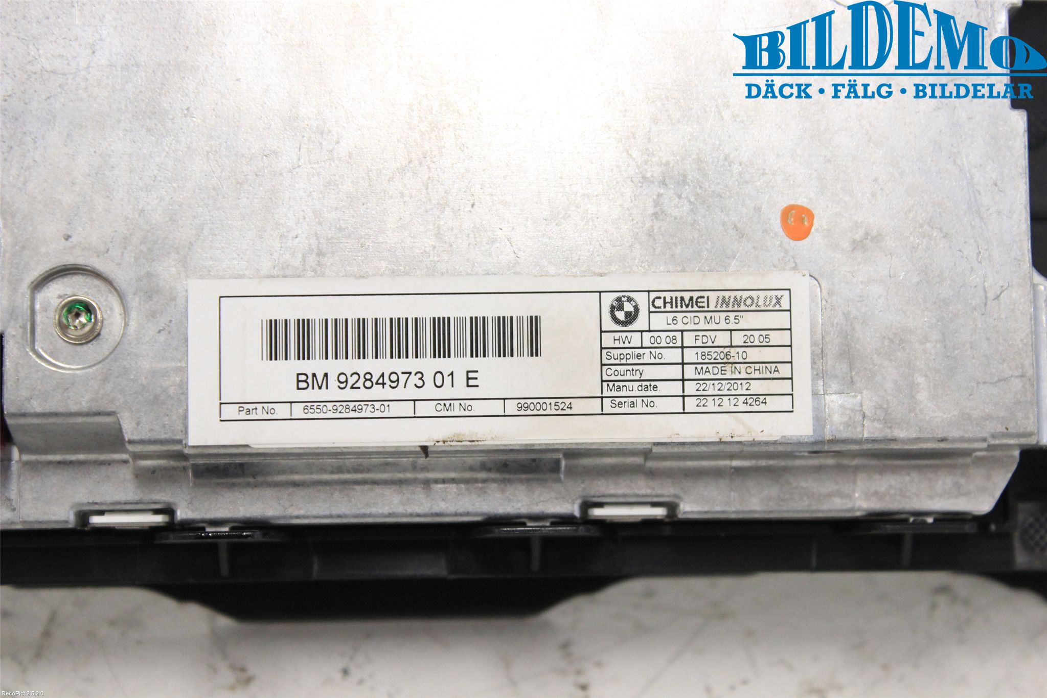 BMW 5 F10/F11/F18 09-17 Kjørecomputer