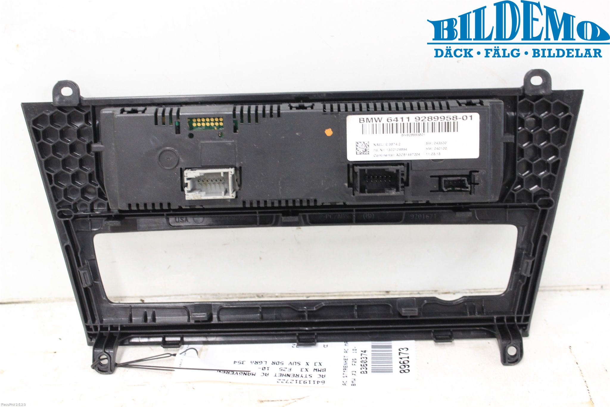 BMW X3 F25 10-17 Varme Ac Betjening-Display