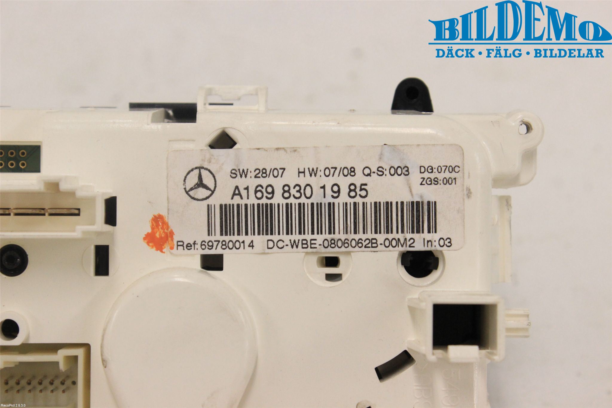 Mercedes-Benz MB B-KLASS (W245) 05-12 Varme Ac Betjening-Display