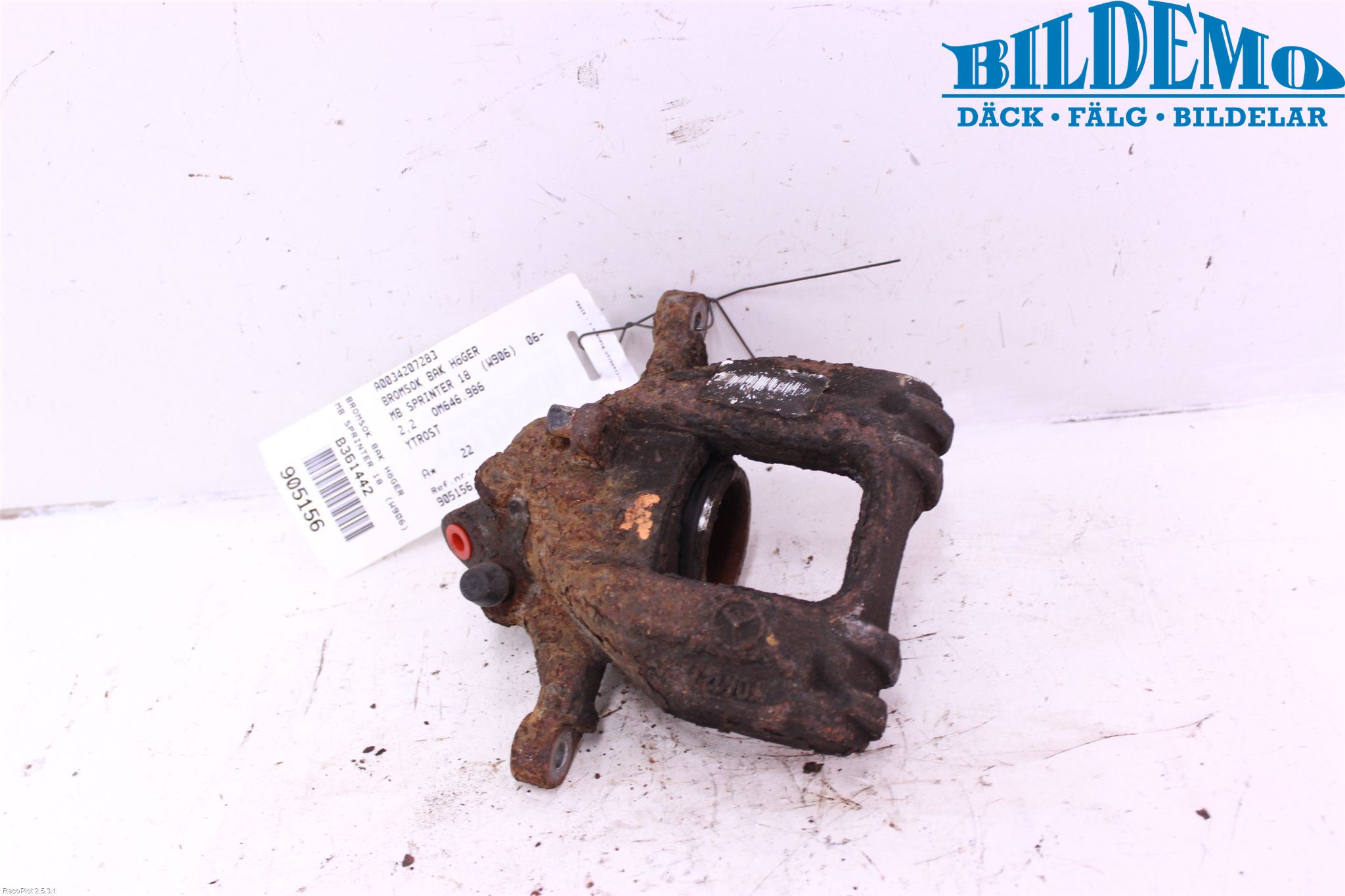 Mercedes-Benz MB SPRINTER (W906) 06-18 Bremsecaliper Bak Høyre