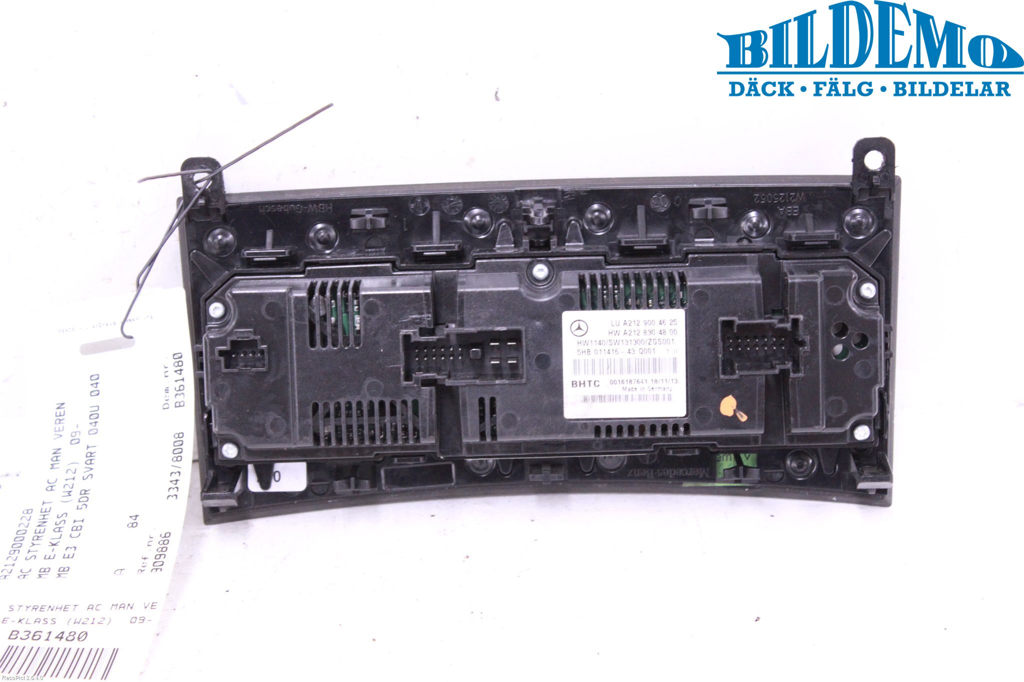 Mercedes-Benz MB E-KLASS (W212) 09-16 Varme Ac Betjening-Display