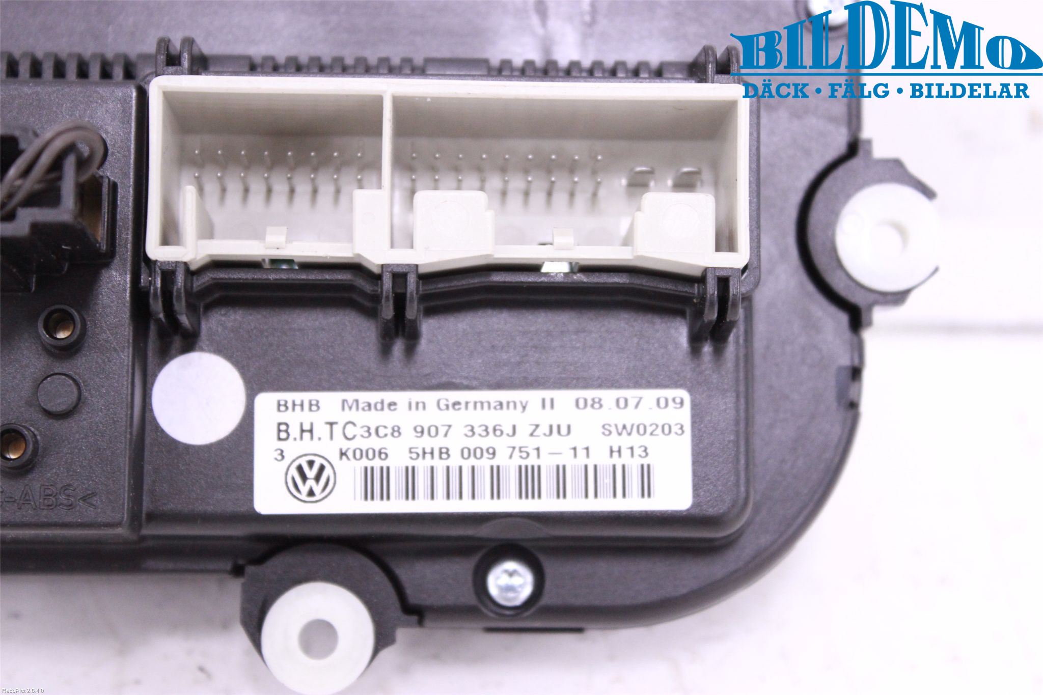 Volkswagen VW GOLF VI 09-13 Varme Ac Betjening-Display