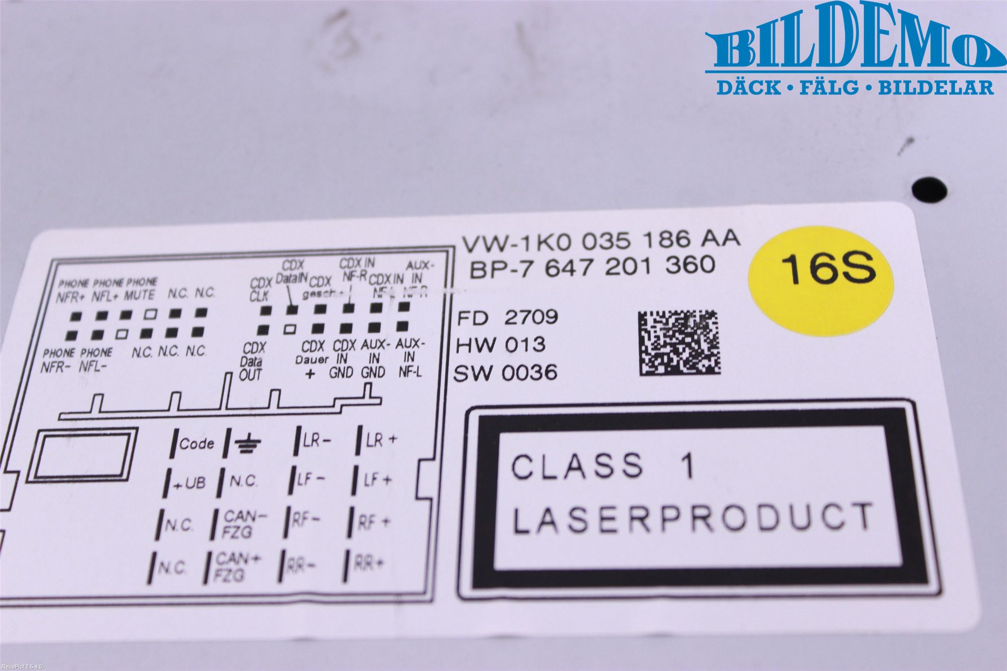 Volkswagen VW GOLF VI 09-13 Stereo Radio Med Cd
