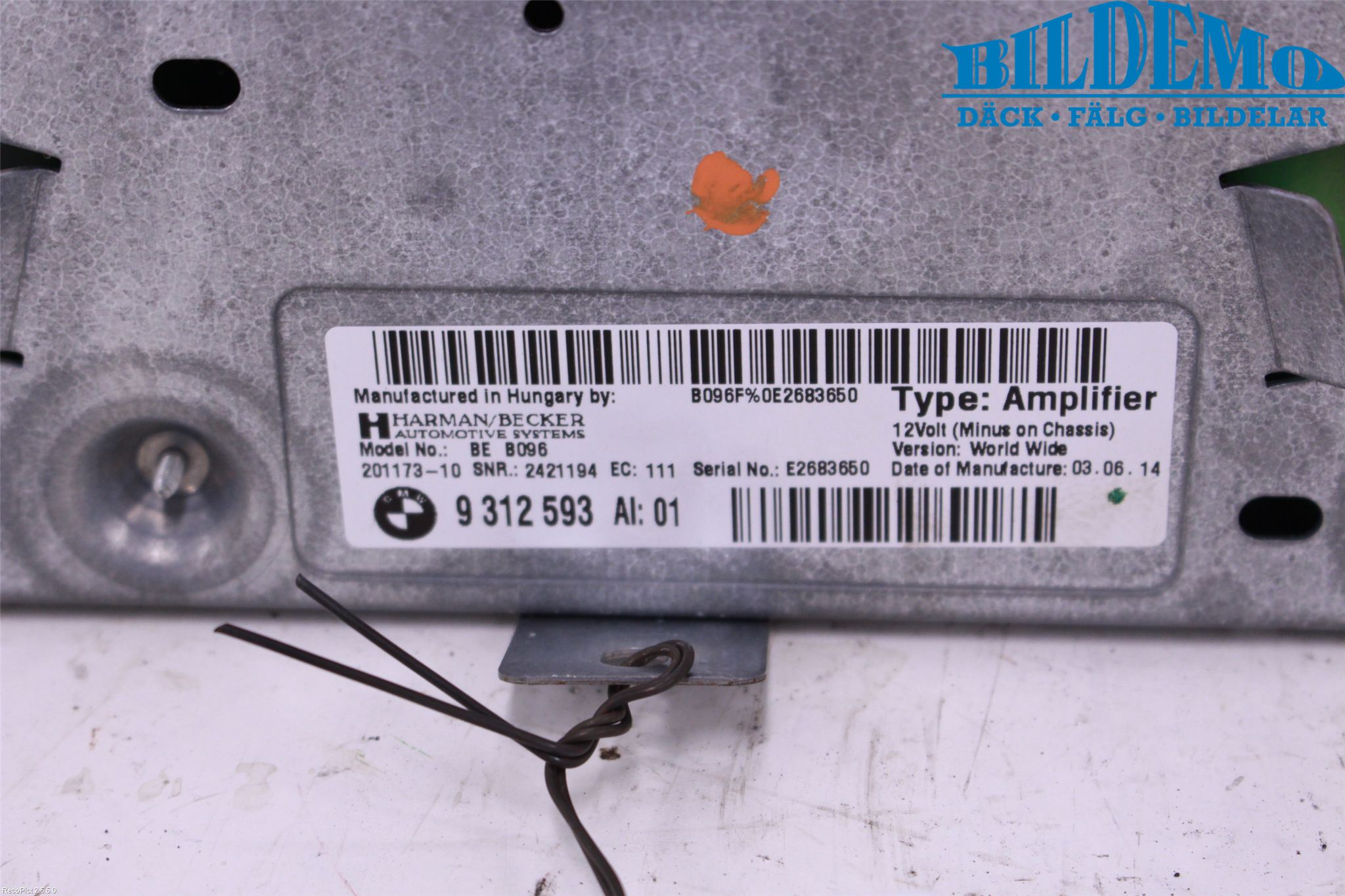 BMW 5 F10/F11/F18 09-17 Stereo Forsterker