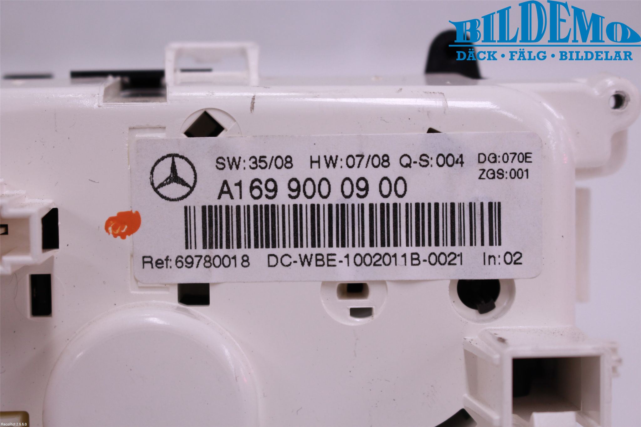 Mercedes-Benz MB A-KLASS (W169) 04-12 Varme Ac Betjening-Display