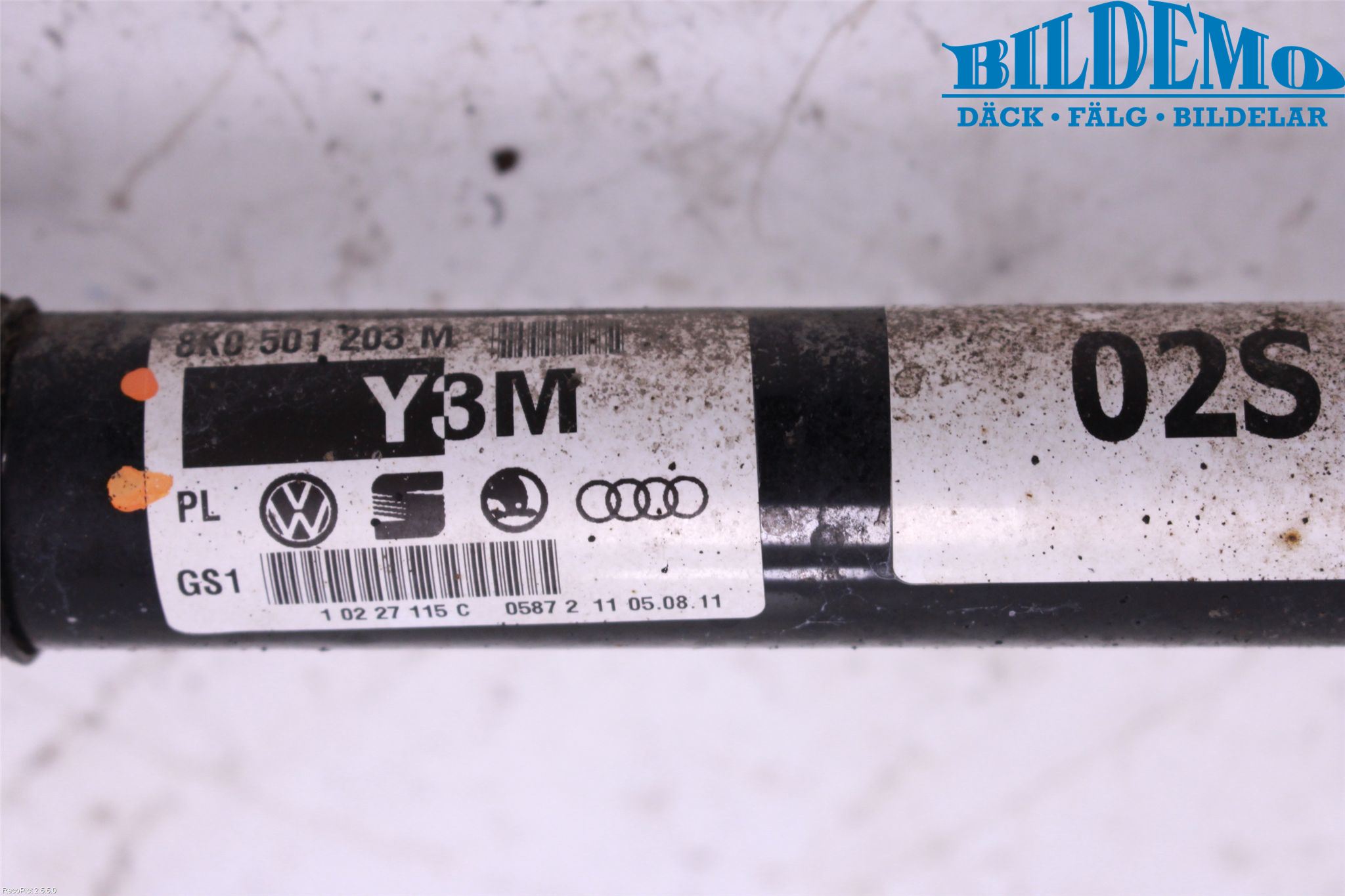 Audi A4/S4 08-11 Drivaksel Bak Kompl Venstre