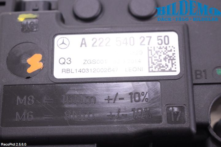 Mercedes-Benz MB S-KLASS (W222) 13-20 Sikringsboks - Elsentral