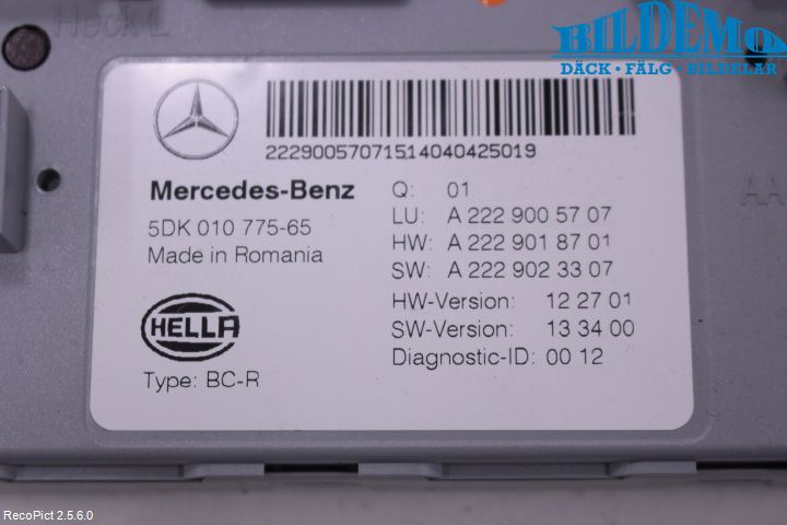 Mercedes-Benz MB S-KLASS (W222) 13-20 Styreenhet Øvrig