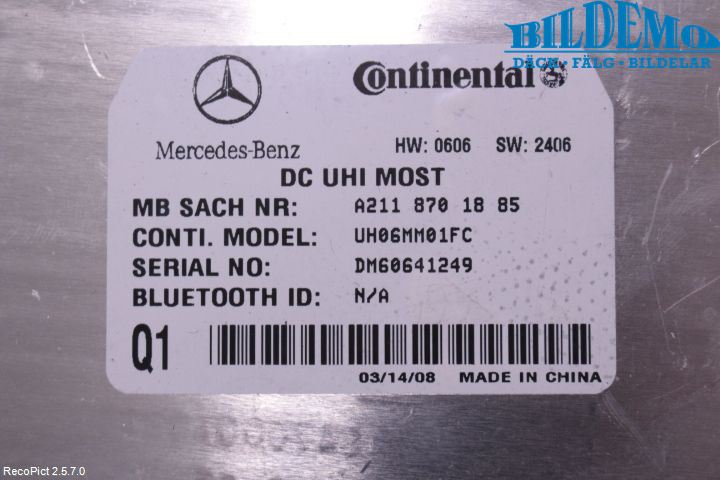 Mercedes-Benz MB CLK (C209) 02-09 Styreenhet Øvrig