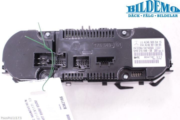 Mercedes-Benz MB CLA-KLASS (C117/X117) 13-19 Varme Ac Betjening-Display