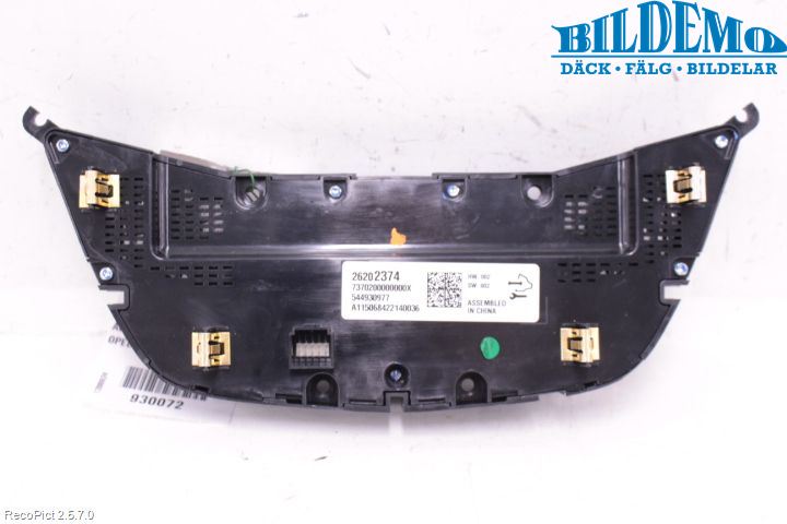Opel INSIGNIA 09-16 Varme Ac Betjening-Display