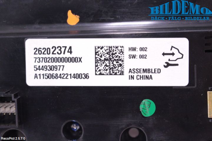 Opel INSIGNIA 09-16 Varme Ac Betjening-Display