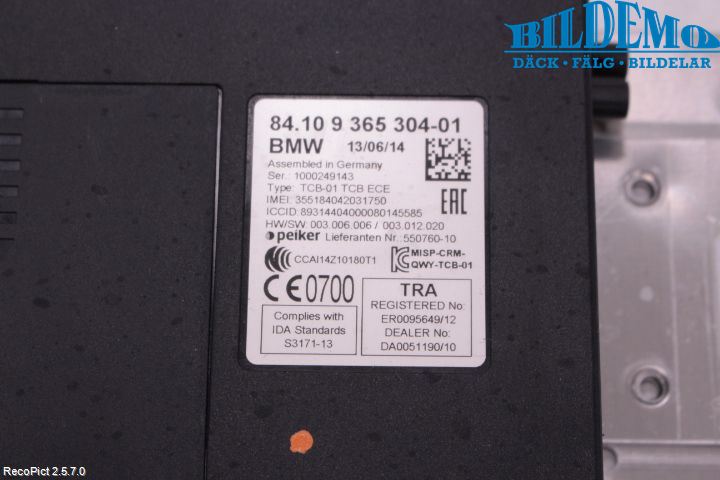 BMW 4 F32/F33/F82/F83 13-20 Styreenhet Øvrig
