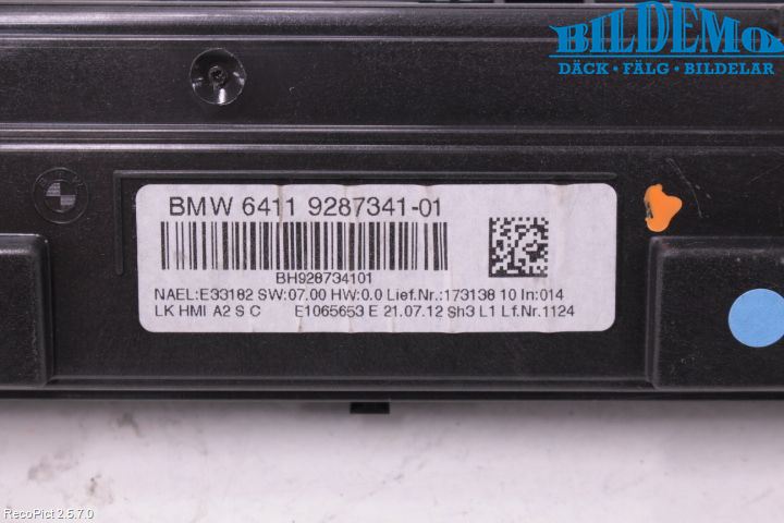 BMW 1 F20/F21 11-19 Varme Ac Betjening-Display