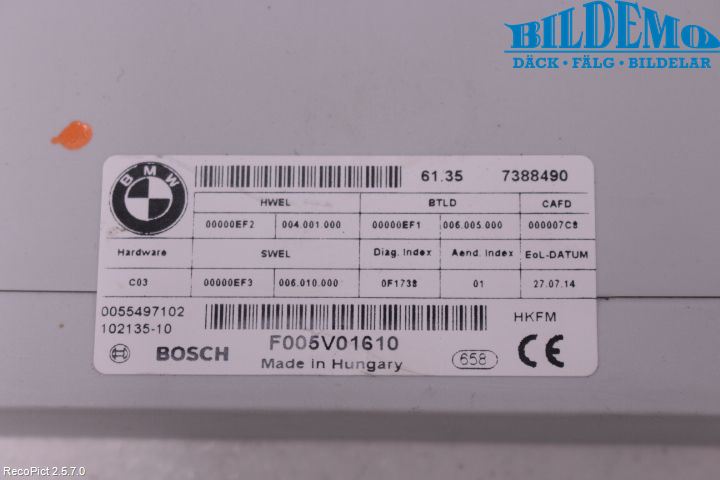 BMW 3 F30/F31/F80 12-19 Styreenhet Øvrig