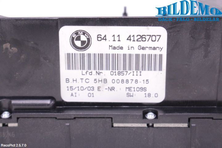 BMW 3 E46      98-05 Varme Ac Betjening-Display