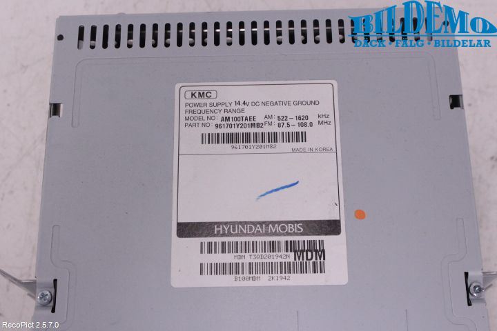 Kia PICANTO 12-17 Stereo Radio Med Cd