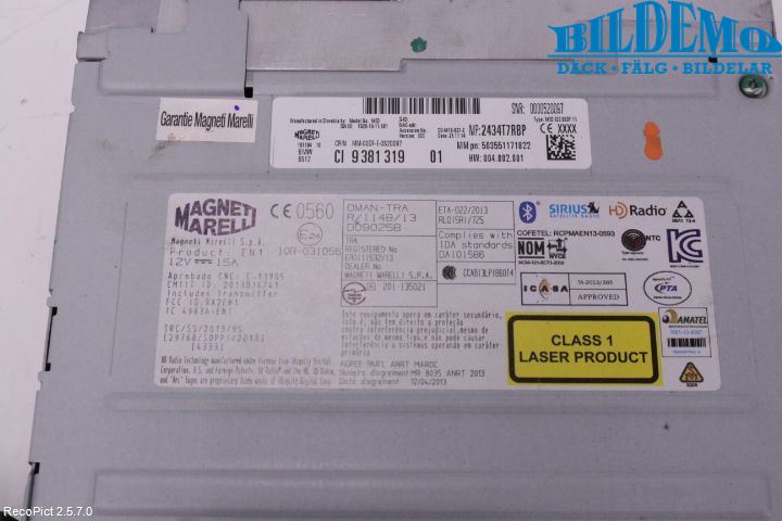 BMW 5 F10/F11/F18 09-17 Stereo Radio Med Cd