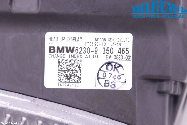 BMW 5 F10/F11/F18 09-17 Instr Skjerm Dvd-Gps-Ac-Tlf