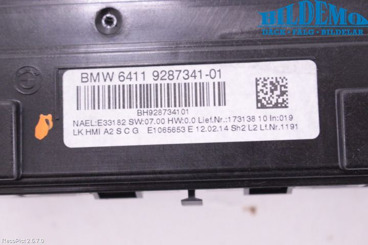 BMW 3 F30/F31/F80 12-19 Varme Ac Betjening-Display
