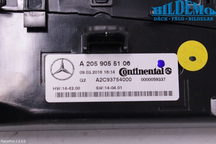 Mercedes-Benz MB C-KLASS (W205) 14-21 Varme Ac Betjening-Display