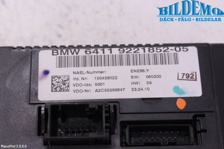 BMW X1 E84 10-15 Varme Ac Betjening-Display