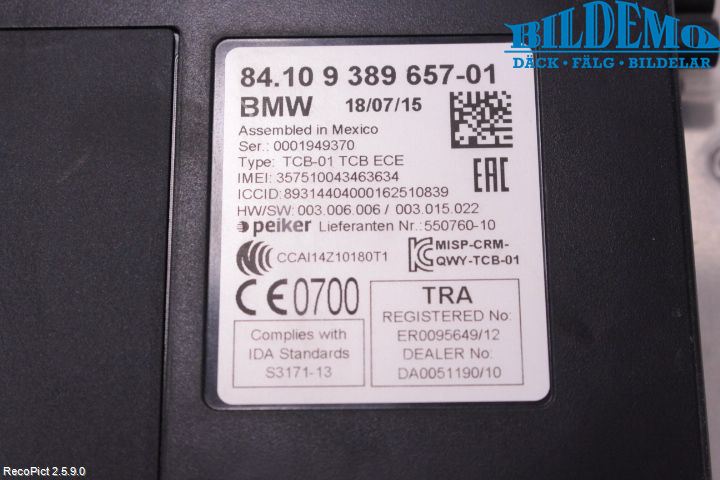 BMW X3 F25 10-17 Styreenhet Øvrig