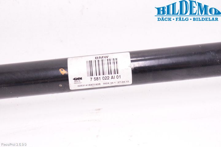 BMW 5 F10/F11/F18 09-17 Drivaksel Bak Kompl Høyre