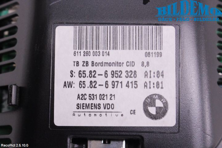 BMW 5 E60/61 Sed/Tou 02-10 Instr Skjerm Dvd-Gps-Ac-Tlf