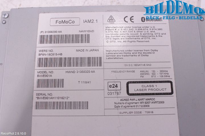 Volvo S60 11-13 Stereo Radio Med Cd