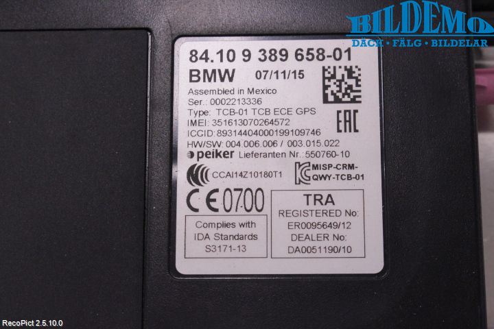 BMW 1 F20/F21 11-19 Styreenhet Øvrig