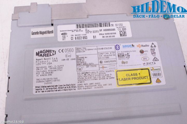 BMW 1 F20/F21 11-19 Stereo Radio Med Cd