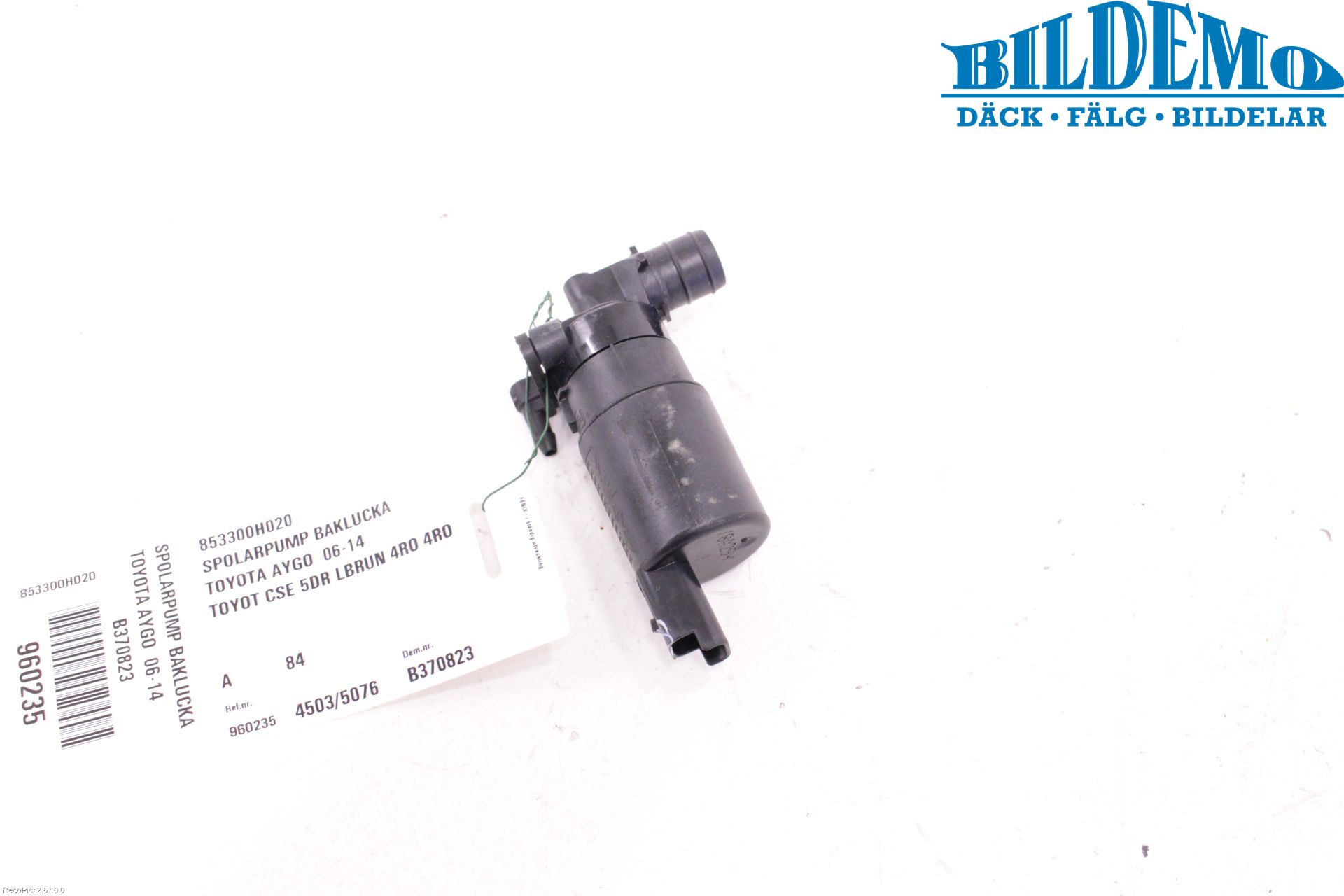 Toyota AYGO 06-14 Spylerpumpe Bakluke