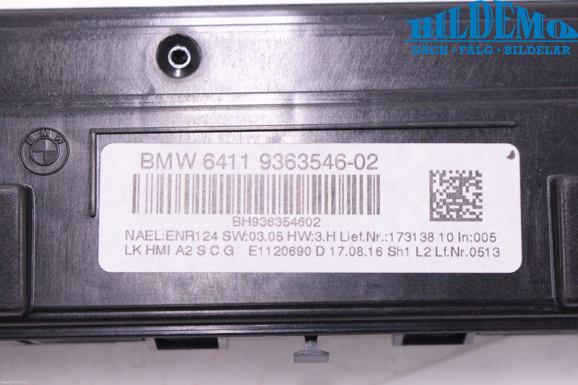 BMW 1 F20/F21 11-19 Varme Ac Betjening-Display